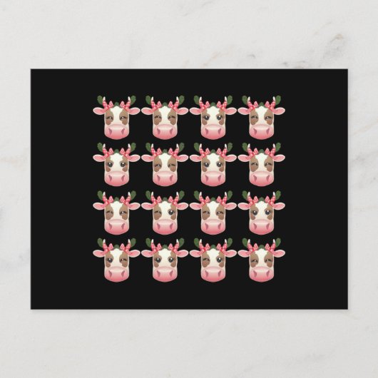 Christmas Coquette Highland Koe Western Xmas Feestdagenkaart (Voorkant)