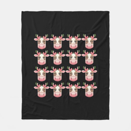 Christmas Coquette Highland Koe Western Xmas Fleece Deken (Voorkant)