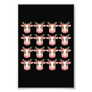 Christmas Coquette Highland Koe Western Xmas Foto Afdruk