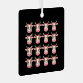 Christmas Coquette Highland Koe Western Xmas Metalen Ornament (Voorkant Rechts)