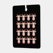 Christmas Coquette Highland Koe Western Xmas Metalen Ornament (Voorkant links)