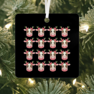 Christmas Coquette Highland Koe Western Xmas Metalen Ornament