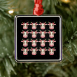 Christmas Coquette Highland Koe Western Xmas Metalen Ornament<br><div class="desc">Christmas Coquette Highland Koe Western Xmas Esthetisch</div>