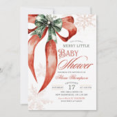 Christmas Coquette Merry Little Baby Shower Kaart (Voorkant)
