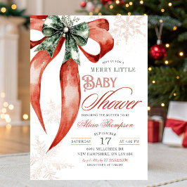 Christmas Coquette Merry Little Baby Shower Kaart