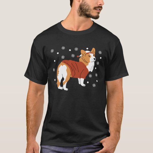 Christmas Corgi Dog Cute Dogs  Xmas T-shirt (Voorkant)