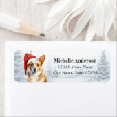 Christmas Corgi Dog Retour Adreslabels Etiket (Insitu)