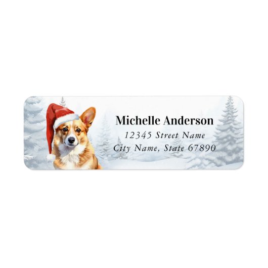 Christmas Corgi Dog Retour Adreslabels Etiket (Voorkant)