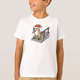 Christmas Corgi on Skateboard T-shirt