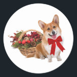 "Christmas Corgi" Stickers<br><div class="desc">— kunstwerk van Dorian</div>