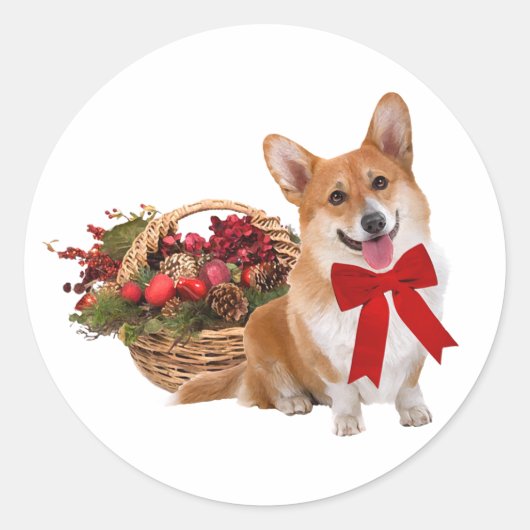 "Christmas Corgi" Stickers (Voorkant)