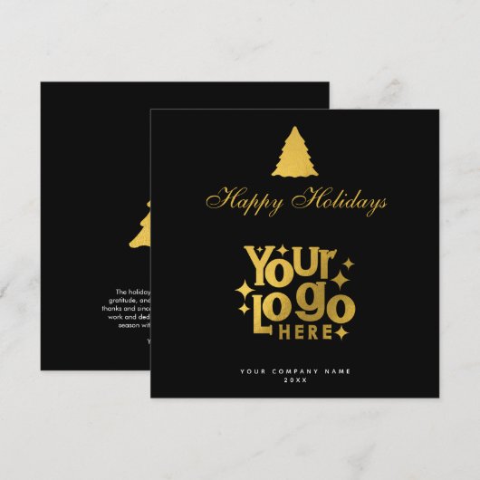 Christmas Corporate Business Logo Holiday Gold (Voorkant / Achterkant)