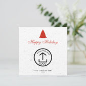 Christmas Corporate Business Logo Vakantie Kaart (Staand voorkant)