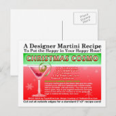 Christmas Cosmopolitan Martini Recept Briefkaart (Voorkant / Achterkant)