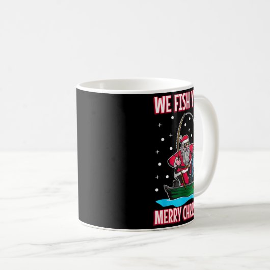 Christmas Costume Fisherman Fishing Funny Cool San Koffiemok (Voorkant rechts)