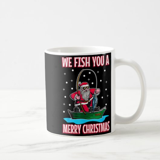 Christmas Costume Fisherman Fishing Funny Cool San Koffiemok (Rechts)