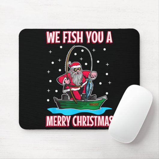 Christmas Costume Fisherman Fishing Funny Cool San Muismat (Met muis)