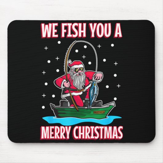 Christmas Costume Fisherman Fishing Funny Cool San Muismat (Voorkant)