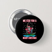 Christmas Costume Fisherman Fishing Funny Cool San Ronde Button 5,7 Cm (Voorkant /achterkant)