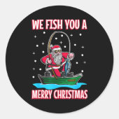 Christmas Costume Fisherman Fishing Funny Cool San Ronde Sticker (Voorkant)