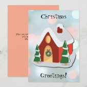 Christmas Cottage Art Holiday Flat Kaart (Voorkant / Achterkant)