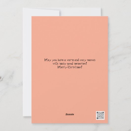 Christmas Cottage Art Holiday Flat Kaart (Achterkant)