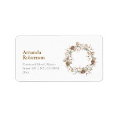 Christmas Cotton Wreath Address Label (Voorkant)