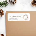 Christmas Cotton Wreath Address Label<br><div class="desc">Dit elegante adreslabel heeft een waterverf krans van katoenbloemen,  pinecones en groen. Perfect voor het toevoegen van een persoonlijk tintje aan kerstcadeaus,  kaarten en mailings. Pas het aan met uw familienaam en adres voor een stijlvolle vakantie-look.</div>