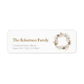Christmas Cotton Wreath Address Label (Voorkant)