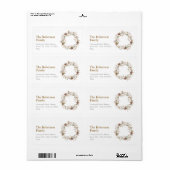 Christmas Cotton Wreath Address Label (Full Sheet)