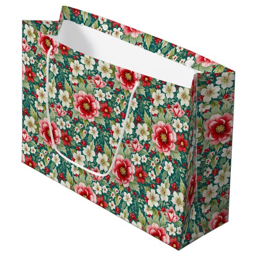 Christmas Country Garden Groot Cadeauzakje (Voorkant Gekanteld)