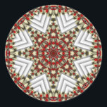 Christmas Country Patchwork Ronde Sticker<br><div class="desc">Creëer in traditionele kleuren,  maar met een alternatief ontwerp voor degenen die iets niet-traditioneels zoeken. U kunt het personaliseren door wat tekst toe te voegen aan dit ontwerp.</div>