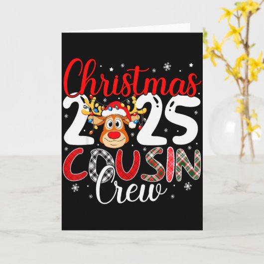 Christmas Cousin Crew 2025 Matching Family Xmas Pa Kaart (Gele Bloem)