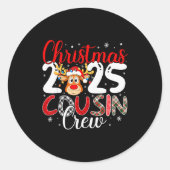 Christmas Cousin Crew 2025 Matching Family Xmas Pa Ronde Sticker (Voorkant)