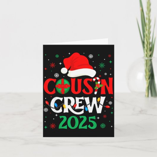 Christmas Cousin Crew 2025 Xmas Funny Matching Fam Kaart (Voorkant)