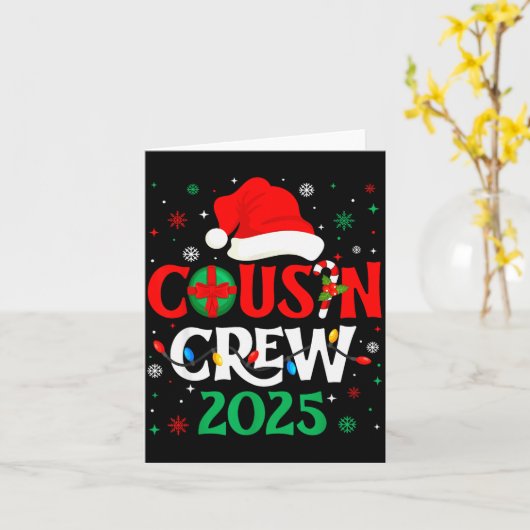 Christmas Cousin Crew 2025 Xmas Funny Matching Fam Kaart (Gele Bloem)