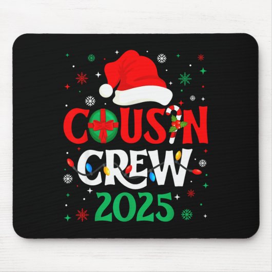 Christmas Cousin Crew 2025 Xmas Funny Matching Fam Muismat (Voorkant)
