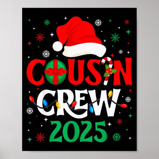 Christmas Cousin Crew 2025 Xmas Funny Matching Fam Poster (Voorkant)