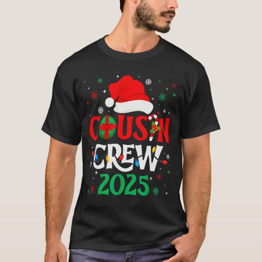 Christmas Cousin Crew 2025 Xmas Funny Matching Fam T-shirt (Voorkant)
