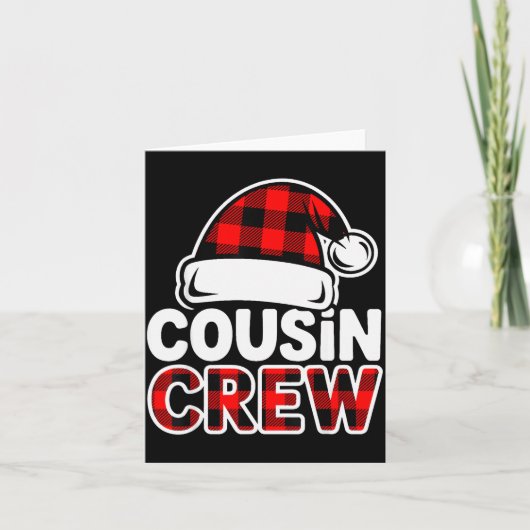 Christmas Cousin Crew Buffalo Red Plaid Pajamas Fa Kaart (Voorkant)
