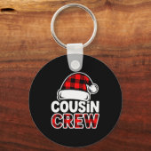 Christmas Cousin Crew Buffalo Red Plaid Pajamas Fa Sleutelhanger (Voorkant)