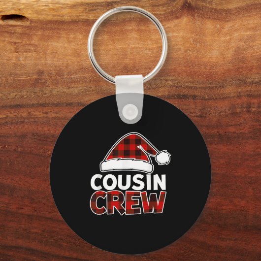Christmas Cousin Crew Buffalo Red Plaid Pajamas Fa Sleutelhanger (Voorkant)