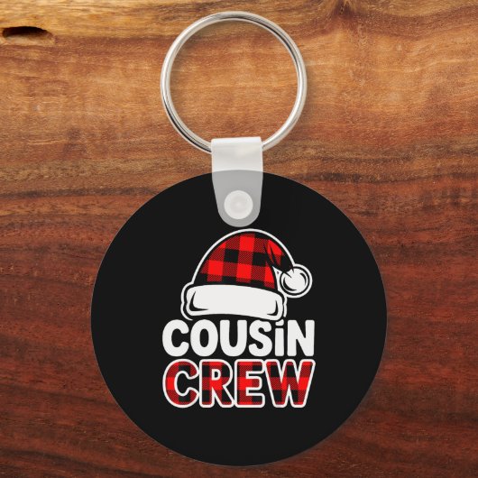 Christmas Cousin Crew Buffalo Red Plaid Pajamas Fa Sleutelhanger (Voorkant)