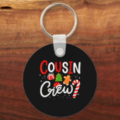 Christmas Cousin Crew Funny Santa Hat Light Kids M Sleutelhanger (Voorkant)