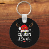 Christmas Cousin Crew Funny Santa Hat Light Kids M Sleutelhanger (Voorkant)