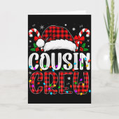 Christmas Cousin Crew Red Plaid Family Matching Xm Kaart (Voorkant)