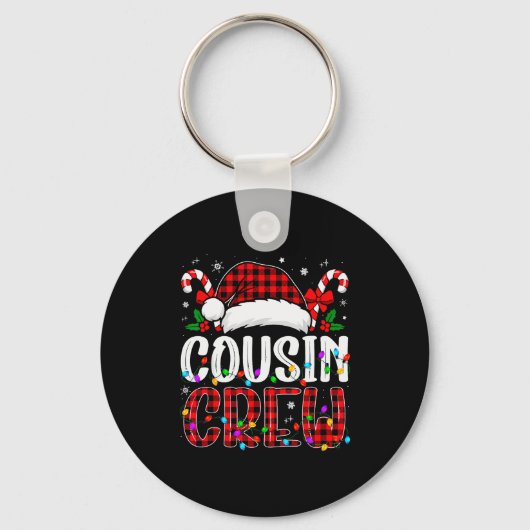 Christmas Cousin Crew Red Plaid Family Matching Xm Sleutelhanger (Voorkant)