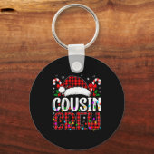 Christmas Cousin Crew Red Plaid Family Matching Xm Sleutelhanger (Voorkant)