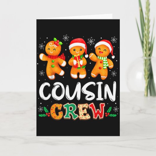 Christmas Cousin Crew Santa Hat Family Matching Fu Kaart (Voorkant)