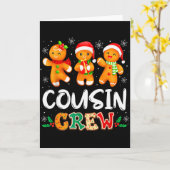 Christmas Cousin Crew Santa Hat Family Matching Fu Kaart (Gele Bloem)